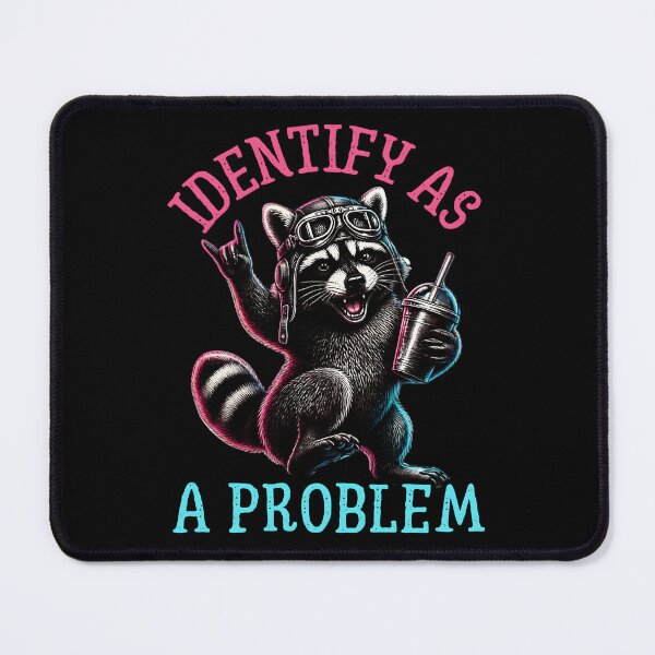 Item preview, I Identify As A Problem Funny Neon Raccoon Trash Panda Art. designed and sold by LeSoniPapaPrint.