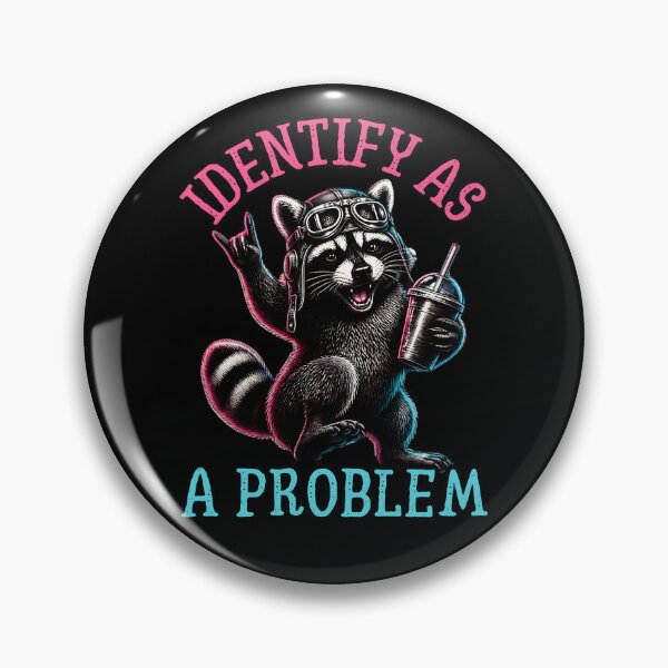 Item preview,  I Identify As A Problem Funny Neon Raccoon Trash Panda Art. designed and sold by LeSoniPapaPrint.