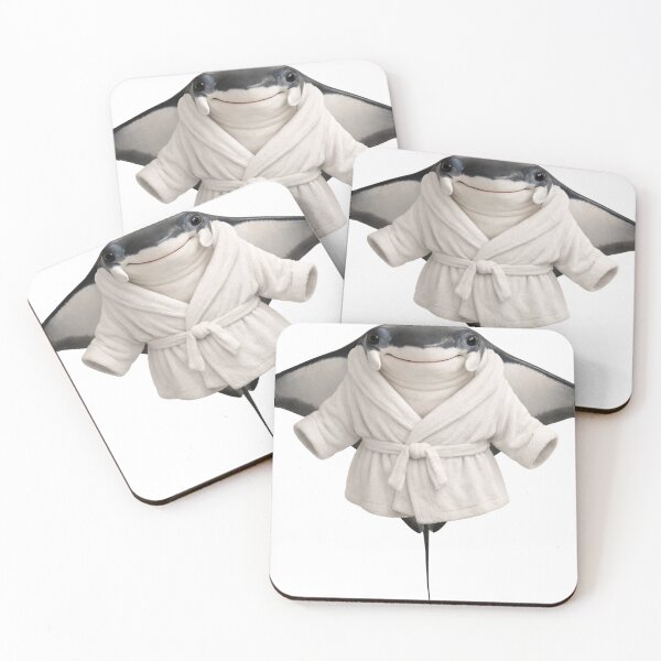 Item preview, Cute Manta Ray in a White Bathrobe designed and sold by Sillytoe.