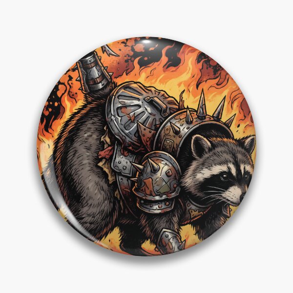 Item preview, Jimothy As a Warlord in Ornate Trash Lid Armour Raising Funny Raccoon Tee designed and sold by Senpaiwaves.
