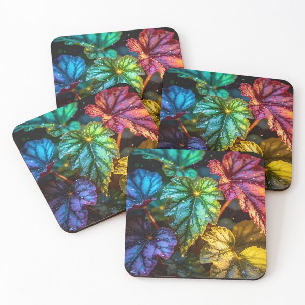 Item preview, Vert Neon Begonia Rex Leaves Emerald Botanical Macro Art designed and sold by EduMaru_Arts.