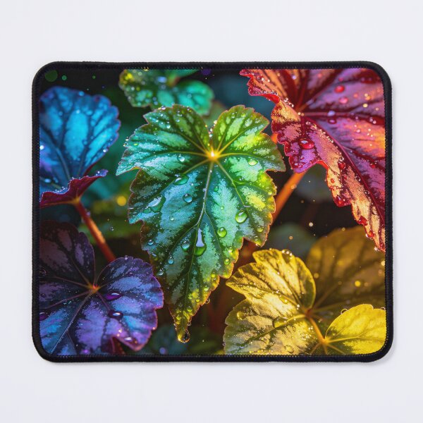 Item preview, Vert Neon Begonia Rex Leaves Emerald Botanical Macro Art designed and sold by EduMaru_Arts.