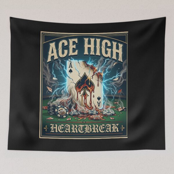 Item preview, Ace High Heartbreak - Flaming Ace of Spades Poker Card designed and sold by ScenicRoute66.
