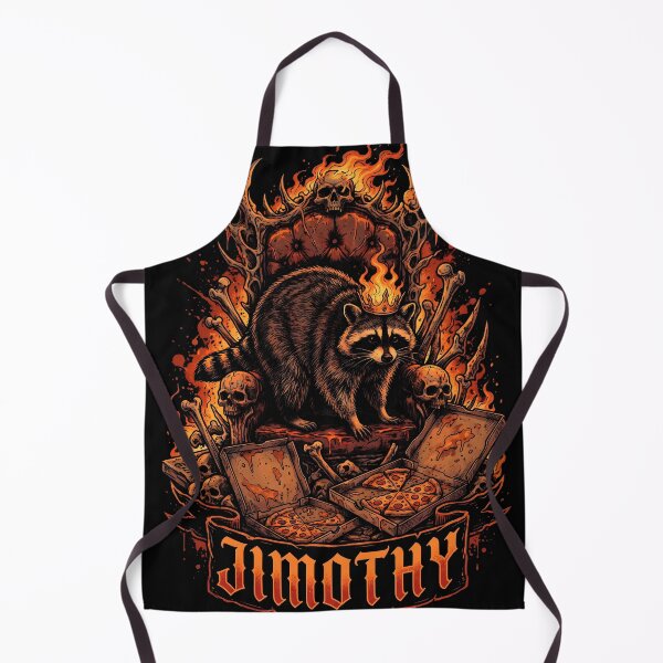 Item preview, Jimothy Crowned in Flames on a Throne of Bones and Pizza Boxes Funny Raccoon Tee designed and sold by Senpaiwaves.