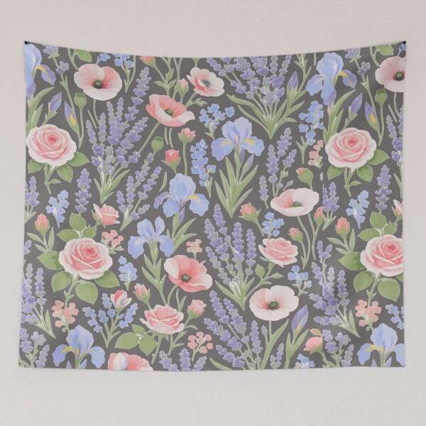 Item preview, French Provence Summer Garden Pattern - Elegant Lavender & Iris Illustration - Luxury Boutique Decor designed and sold by BelievingCreate.