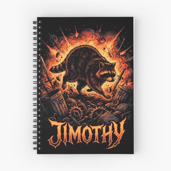 Item preview, Jimothy Charging Through a Battlefield of Broken Bins Debris Exploding Funny Raccoon Tee designed and sold by Senpaiwaves.