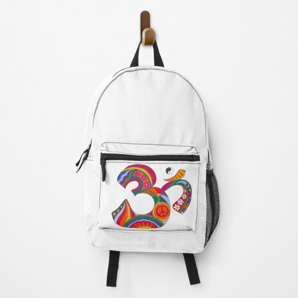 Item preview, Fat Psychedelic Om Art White– Retro Hippie Rainbow Groovy Peace Design designed and sold by Kellie Espie Art.