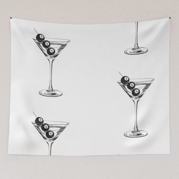 Item preview, Eight Ball Martini Illustration designed and sold by LunarDistrict.