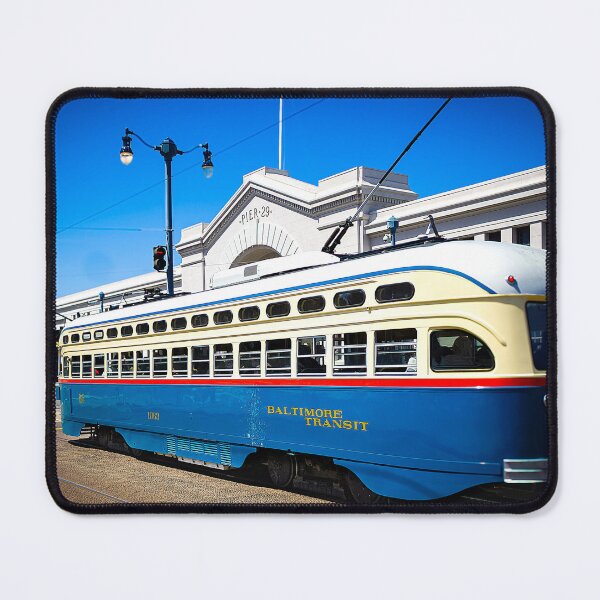 Item preview, Vintage PCC Baltimore Transit tram in front of Pier 29 in San Francisco designed and sold by By Sanata Photography.