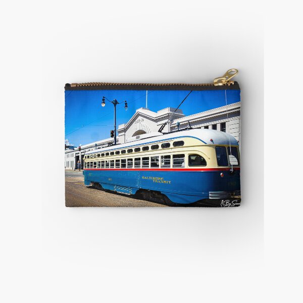 Item preview, Vintage PCC Baltimore Transit tram in front of Pier 29 in San Francisco designed and sold by By Sanata Photography.