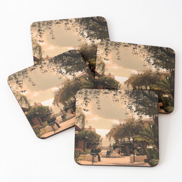 Item preview, Paved square and fountain under a golden sky designed and sold by By Sanata Photography.