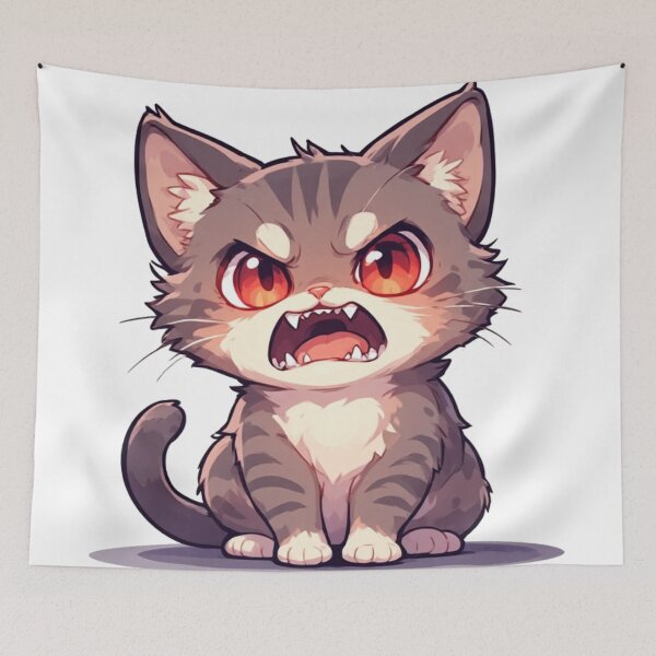 Item preview, Angry Cute Cat Red Eyes Funny Cartoon designed and sold by YAM716.