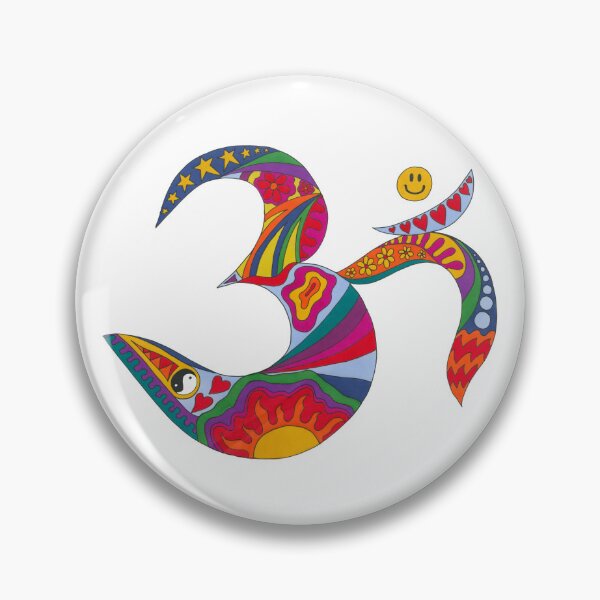 Item preview, Psychedelic Om Art White– Retro Hippie Rainbow Groovy Peace Design designed and sold by Kellie Espie Art.
