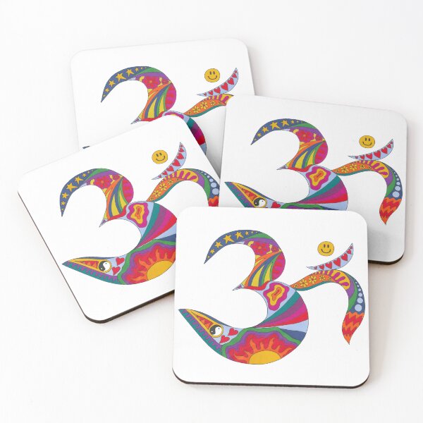 Item preview, Psychedelic Om Art White– Retro Hippie Rainbow Groovy Peace Design designed and sold by Kellie Espie Art.