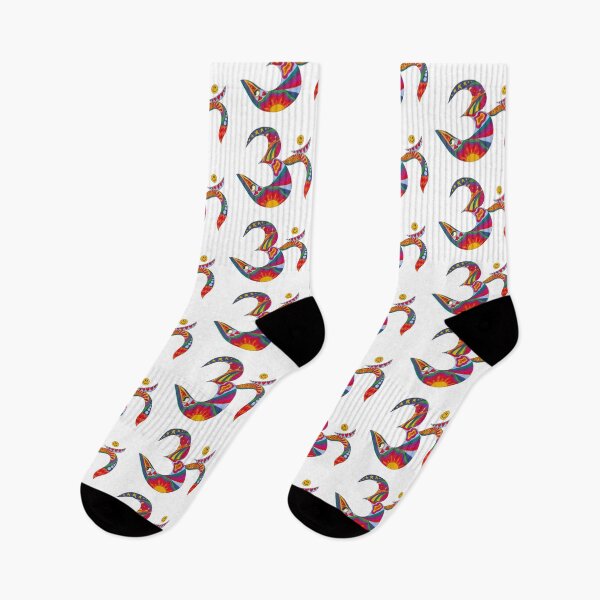 Item preview, Psychedelic Om Art White– Retro Hippie Rainbow Groovy Peace Design designed and sold by Kellie Espie Art.