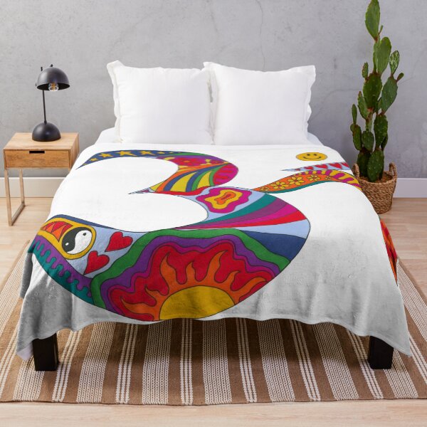 Item preview, Psychedelic Om Art White– Retro Hippie Rainbow Groovy Peace Design designed and sold by Kellie Espie Art.