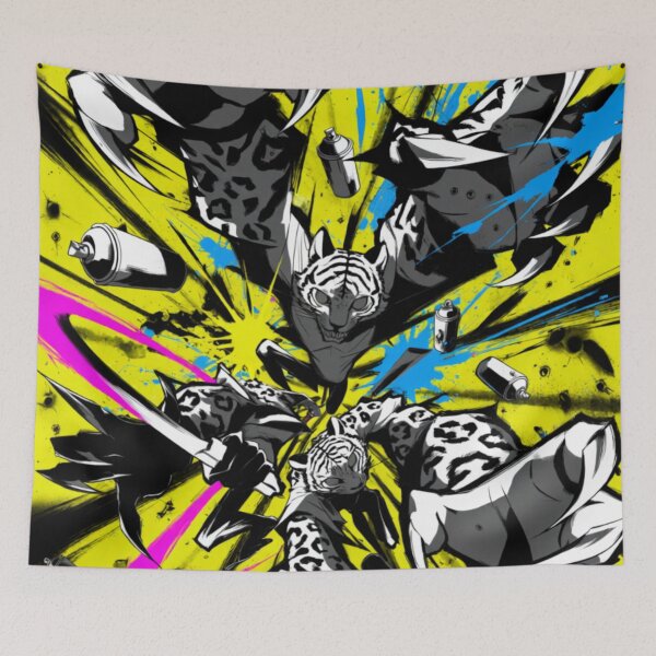 Item preview, Graffiti Cats in Neon Flight (V3) designed and sold by SabaMirzique.