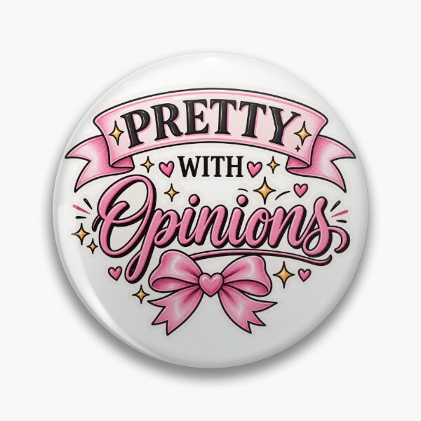 Item preview, Opinionated Woman Sticker – Pretty With Opinions Girly Feminist Design designed and sold by Northmoth Studio.