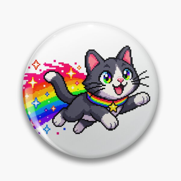 Item preview, Rainbow Cat Pride T-Shirt – Cute Gay Cat Rainbow LGBTQ Pride Kitty Retro Pixel Art designed and sold by cozydrops.
