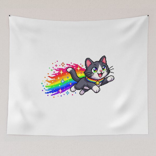 Item preview, Rainbow Cat Pride T-Shirt – Cute Gay Cat Rainbow LGBTQ Pride Kitty Retro Pixel Art designed and sold by cozydrops.