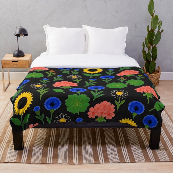 Item preview, French Countryside Sunflower & Cornflower Pattern - Vibrant Summer Garden Illustration - Aesthetic Floral Decor designed and sold by BelievingCreates.