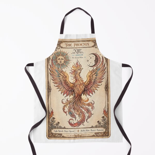 Item preview, The Phoenix Tarot Card - XIII Rebirth Vintage Occult Art Nouveau - The Eternal Flame designed and sold by ExpressoJungle.