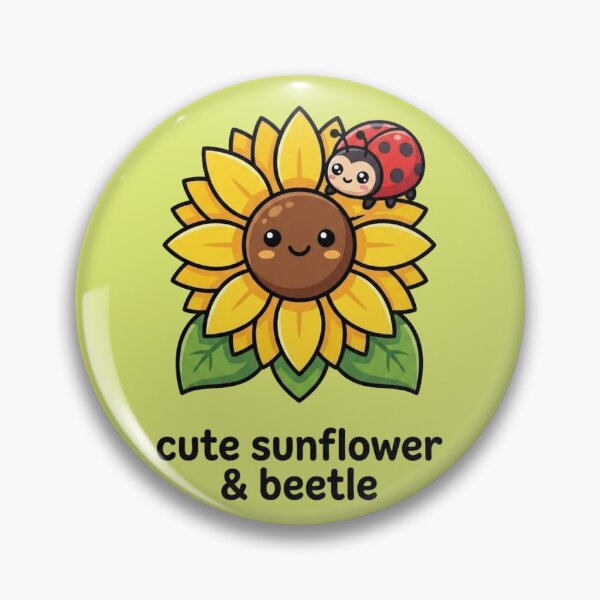 Item preview, Cute Sunflower and Ladybug Sticker | Kawaii Flower & Beetle Design | Nature Lover Gift designed and sold by morning sun.