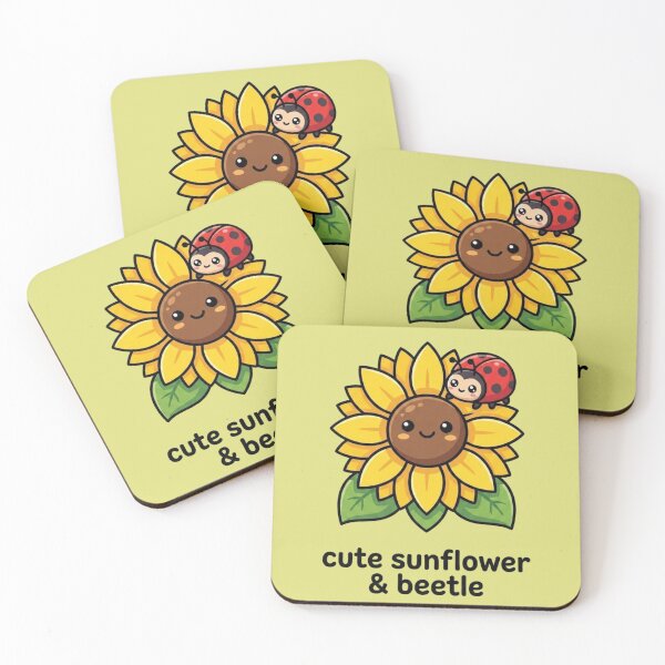 Item preview, Cute Sunflower and Ladybug Sticker | Kawaii Flower & Beetle Design | Nature Lover Gift designed and sold by morning sun.