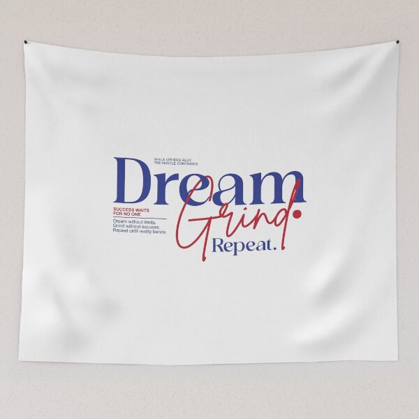 Item preview, Dream Grind Repeat — Hustle Motivational Typography designed and sold by FitNow.