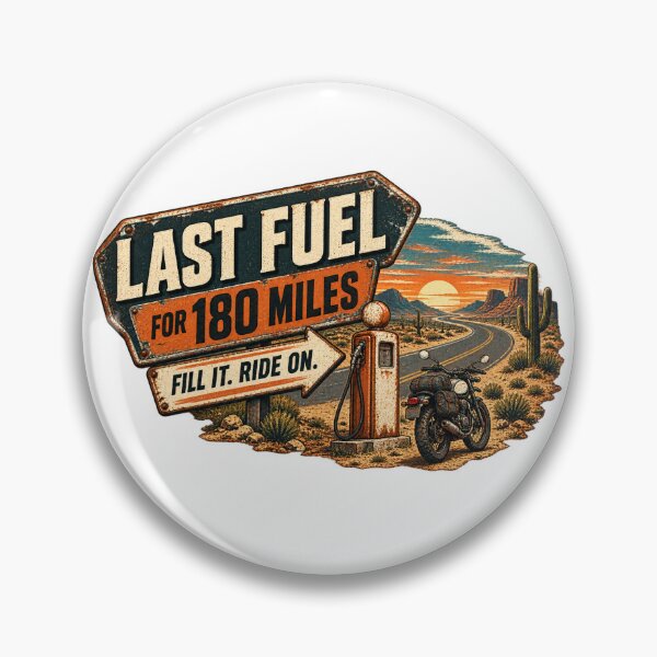 Item preview, Last Fuel 180 Miles Retro Motorcycle Road Trip Design designed and sold by TorqueTheoryLab.
