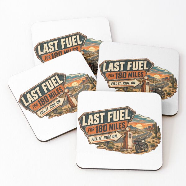 Item preview, Last Fuel 180 Miles Retro Motorcycle Road Trip Design designed and sold by TorqueTheoryLab.