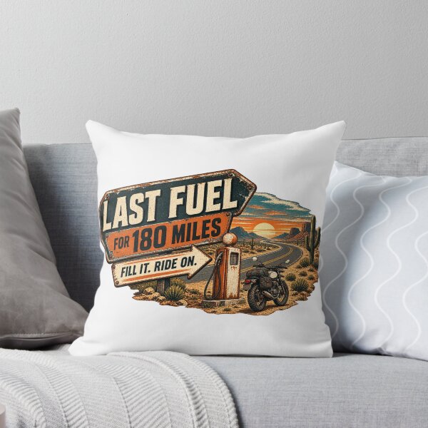 Item preview, Last Fuel 180 Miles Retro Motorcycle Road Trip Design designed and sold by TorqueTheoryLab.