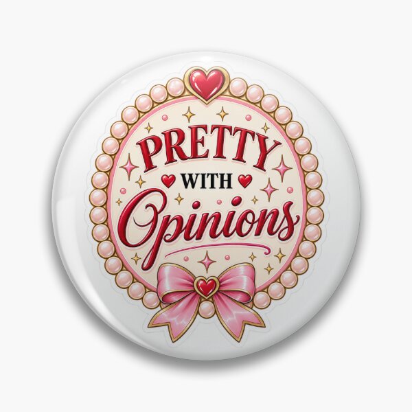 Item preview, Opinionated Woman Feminist Sticker – Pretty With Opinions Coquette Design designed and sold by Northmoth Studio.