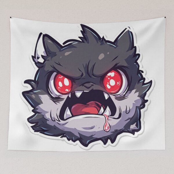 Item preview, Angry Red Eyes Cat Monster Funny Cartoon designed and sold by YAM716.