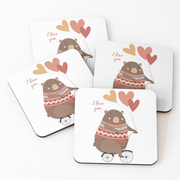 Item preview, Cozy Nordic Sweater Bear I Love You Balloon Sticker Art designed and sold by ImStickerHappy.