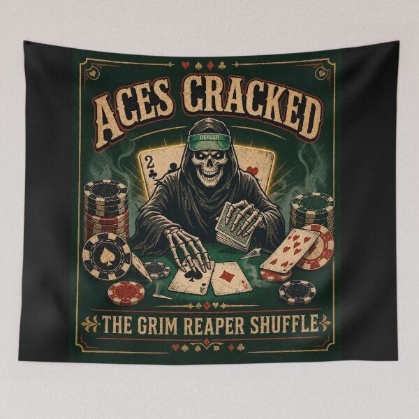 Item preview, The Grim Reaper Shuffle - Aces Cracked Skeleton Poker designed and sold by ScenicRoute66.