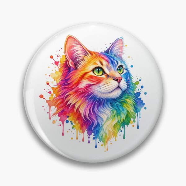 Item preview, Rainbow Splash Cat T-Shirt | Colorful Watercolor Kitty Graphic | Artistic Cat Lover Tee | Vibrant Paint Drip Design | Cute Pet Gift designed and sold by cozydrops.