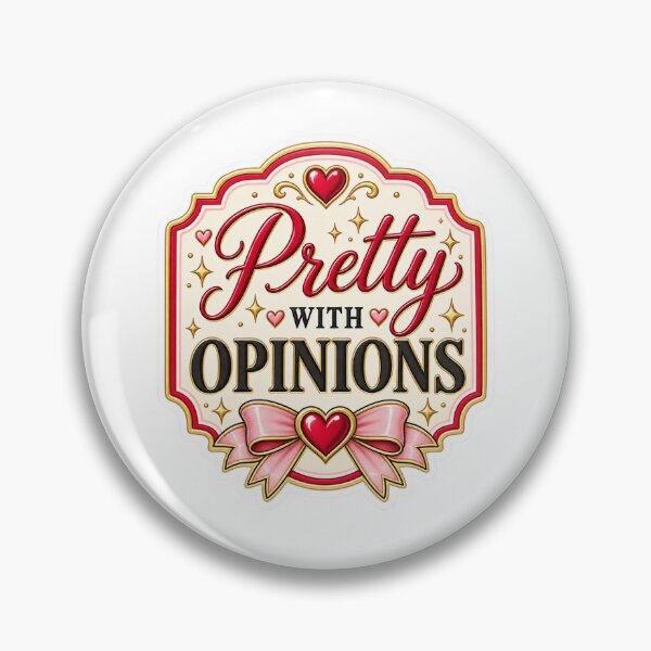 Item preview, Opinionated Woman Sticker – Girly Feminist Humor Pretty With Opinions designed and sold by Northmoth Studio.