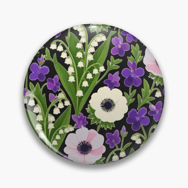 Item preview, Romantic French Garden Lily of the Valley & Anemone Pattern - Elegant Spring Illustration - Luxury Boutique Decor designed and sold by BelievingCreates.
