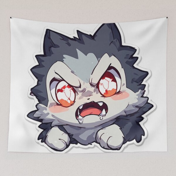 Item preview, Cute Angry Cat Red Eyes Chibi designed and sold by YAM716.