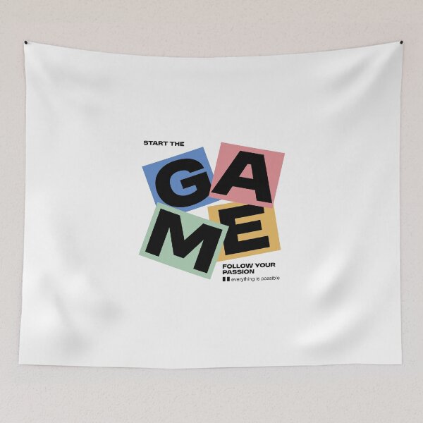 Item preview, Start The Game — Modern Collage Block Typography designed and sold by FitNow.
