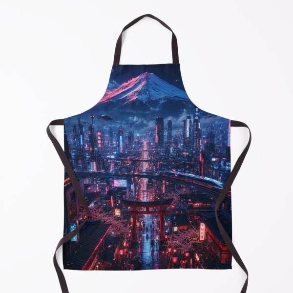 Item preview, Cyberpunk Mt. Fuji Neo Tokyo Nightscape Art designed and sold by vekotpu.
