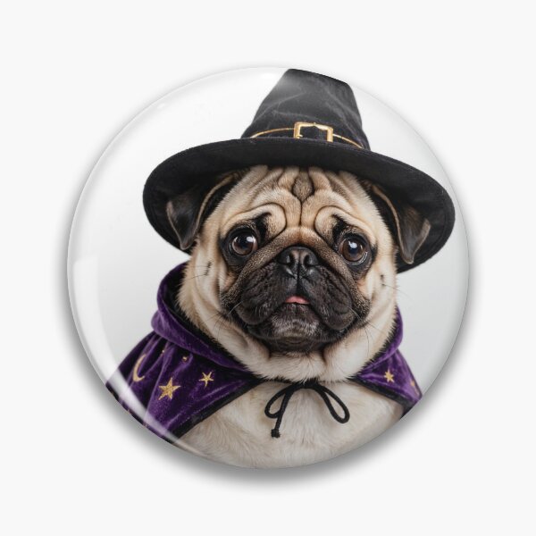 Item preview, The Mischievous Enchanting Little Pug Witch designed and sold by ProPetStudio.