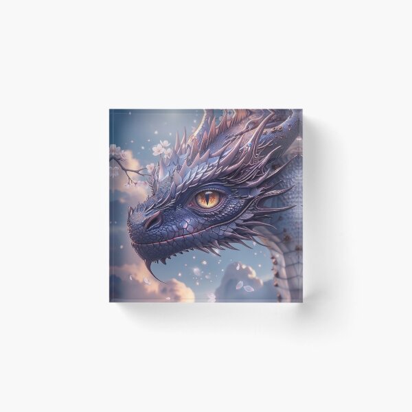 Item preview, Purple Blossom Dragon | Cherry Blossom Dragon Art | Fantasy Wall Art designed and sold by EWPrints.