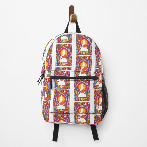Item preview, Psychedelic Buddha Art White – Retro Hippie Rainbow Groovy Peace Design designed and sold by Kellie Espie Art.