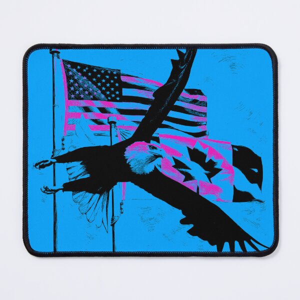 Item preview, Standing Together - Canada, USA Flags and Eagle designed and sold by NaturePrints.