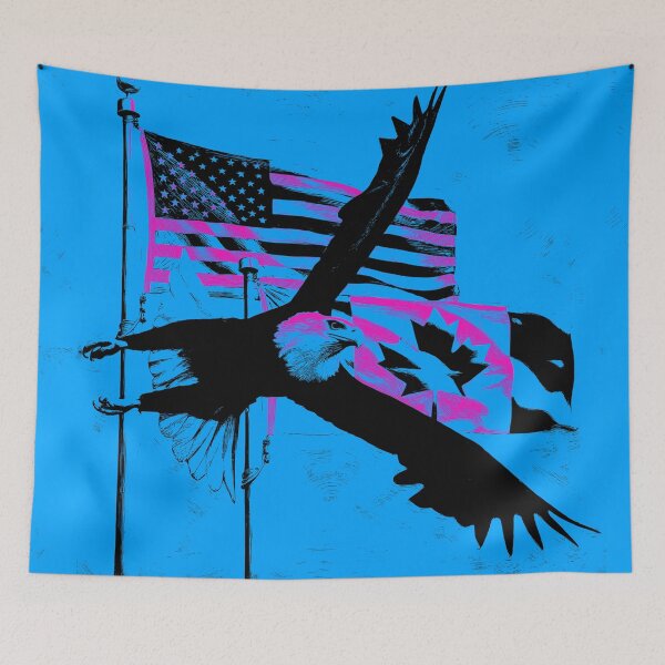 Item preview, Standing Together - Canada, USA Flags and Eagle designed and sold by NaturePrints.