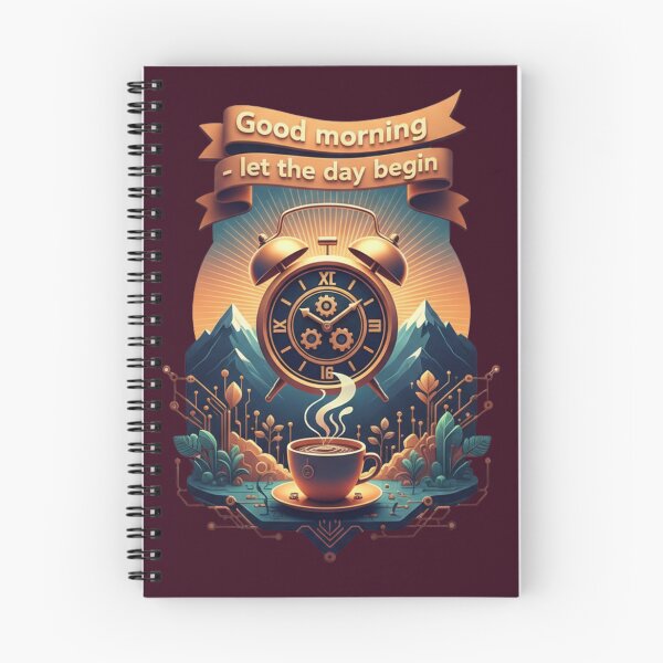 Item preview, Morning Coffee Clock Mountain Badge Emblem designed and sold by Exquisite Design Studio „Paculówka”.