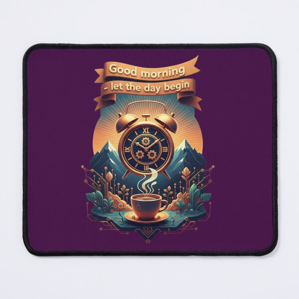 Item preview, Morning Coffee Clock Mountain Badge Emblem designed and sold by Exquisite Design Studio „Paculówka”.