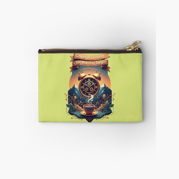 Item preview, Morning Coffee Clock Mountain Badge Emblem designed and sold by Exquisite Design Studio „Paculówka”.